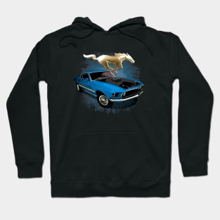 Blue 69 Mustang Mach 1 Hoodie